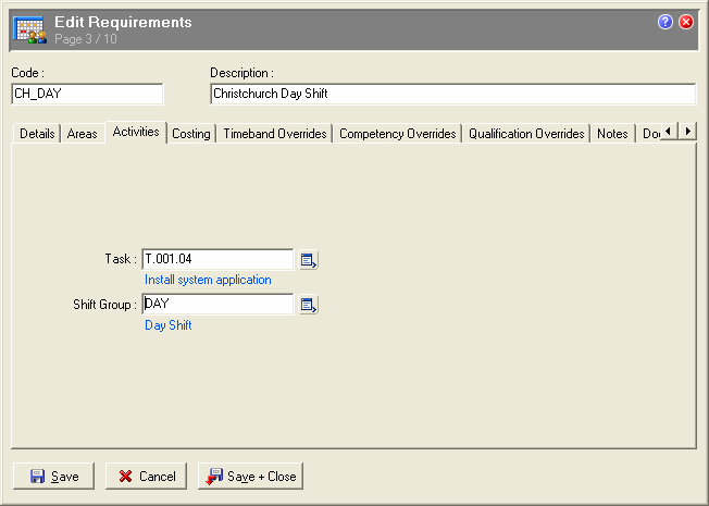 Requirement Activities