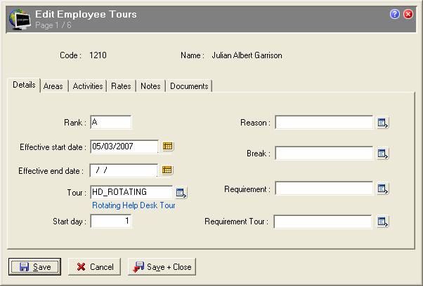 Creating a Roster Tour